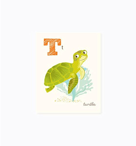 Sea Urchin Studio ABC Wall Art for Kids, T/Turtle