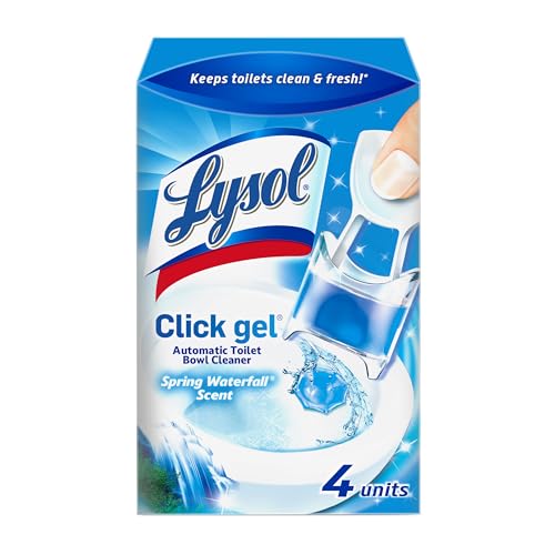 Lysol Click Gel Automatic Toilet Bowl Cleaner, For Cleaning and Refreshing, Spring Waterfall, 4 Applicator units