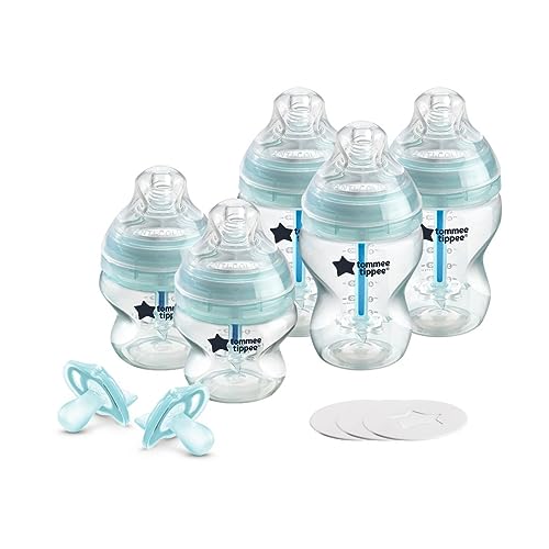 Tommee Tippee Advanced Anti-Colic Fussy Baby Bottle Kit, Breast-Like Nipples, Travel Lids and 0-6m Ultra-Light Silicone Pacifiers
