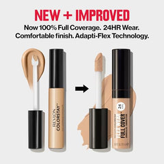 Revlon ColorStay Flex Wear, Full Cover Non-Creasing Concealer, Infused with Hyaluronic Acid & Vitamin E, Flexible Longwear, 030 Light Medium, 0.34 fl oz/ 10ml