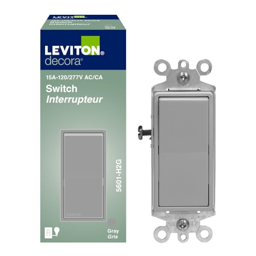 Leviton Decora 15 Amp, 120/277 V, Single-Pole Residential Grade, 05601-H2G, Grey