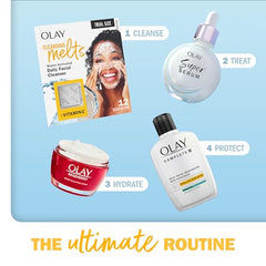 Olay Cleansing Melts + Vitamin C Face Cleanser, Water-Activated Face Wash, 12 Count