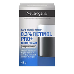 Neutrogena Rapid Wrinkle Repair 0.3% Retinol Pro+ Night Cream, Night Face Moisturizer with Retinol, Fragrance Free, 50ml