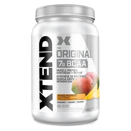 Scivation XTEND Original BCAA Powder - Sugar-Free Muscle Recovery with 7g BCAA, 2.5g L-Glutamine - Mango Madness, 90 Servings