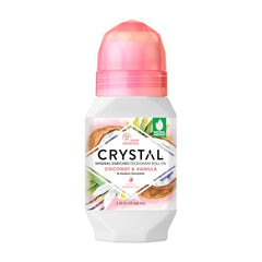 CRYSTAL Mineral Deodorant Coconut Vanilla Roll-On With 24-Hour Odour Protection, Paraben Free, 2.25 FL OZ (Packaging May Vary) (2.25 Fl Oz/66ml)
