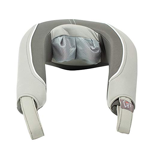 ObusForme Deep Kneading Shiatsu Neck Massager with Heat | Added Vibration Massage to Soothe Muscles | Flex Handles to Customize Massage Intensity