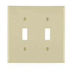 Leviton 2-Gang Toggle Device Switch Wallplate, Standard Size, 80709-I, Ivory