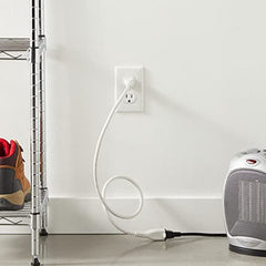 Amazon Basics 3-Foot Extension Cord - 13 Amps, 125V - 2-Pack, White