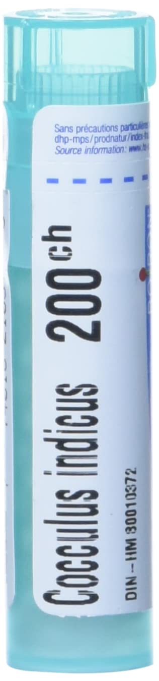 Boiron Cocculus indicus 200ch,Homeopathic medicine. Each tube contains 4 g (approximately 80 pellets)