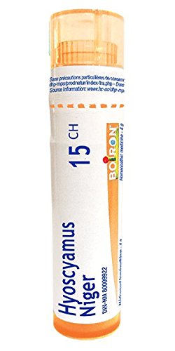 Boiron Hyoscyamus niger 15ch,Homeopathic medicine. Each tube contains 4 g (approximately 80 pellets)