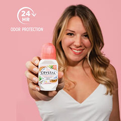 CRYSTAL Mineral Deodorant Coconut Vanilla Roll-On With 24-Hour Odour Protection, Paraben Free, 2.25 FL OZ (Packaging May Vary) (2.25 Fl Oz/66ml)