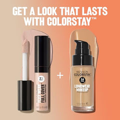 Revlon ColorStay Flex Wear, Full Cover Non-Creasing Concealer, Infused with Hyaluronic Acid & Vitamin E, Flexible Longwear, 030 Light Medium, 0.34 fl oz/ 10ml