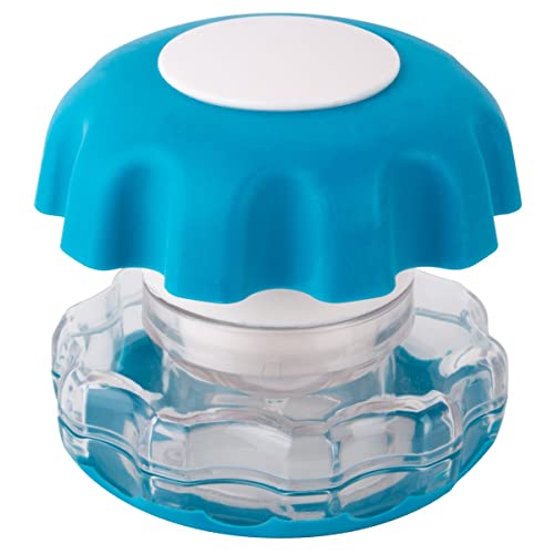 EZY DOSE Pill Crusher, Cutter and Grinder, Daily Usage, Safely Cut Pills, Vitamins, Tablets, Accurate and Easy Cuttings, Stainless Steel Blade, Storage Compartment, Blue, Large, BPA Free