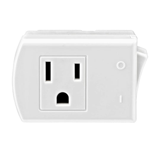 Leviton Plug-in Switch Tap with On/Off Switch, 15 Amp, 01470-00W, White