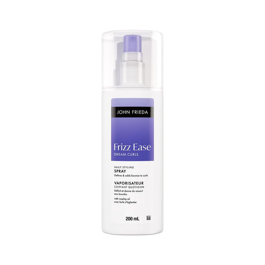 John Frieda Frizz Ease Dream Curls Daily Styling Spray | Curl Enhancing Technology | Rosehip Oil | Elasticity and Bounce | Heat and Humidity Protection | for Wavy and Curly Hair (200mL) Packaging May Vary