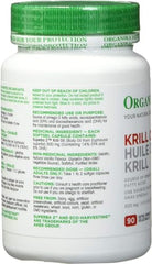 Organika Krill Oil- Sustainable Source from Antarctica, High Absorption of DHA and EPA Omega 3, Brain and Heart Support- 90sftgl