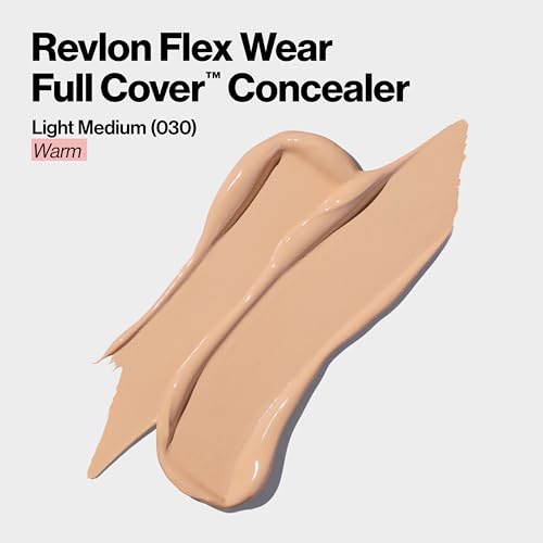 Revlon ColorStay Flex Wear, Full Cover Non-Creasing Concealer, Infused with Hyaluronic Acid & Vitamin E, Flexible Longwear, 030 Light Medium, 0.34 fl oz/ 10ml