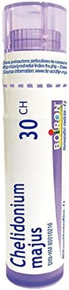 Boiron Chelidonium Majus 30ch,Homeopathic medicine. Each tube contains 4 g (approximately 80 pellets)