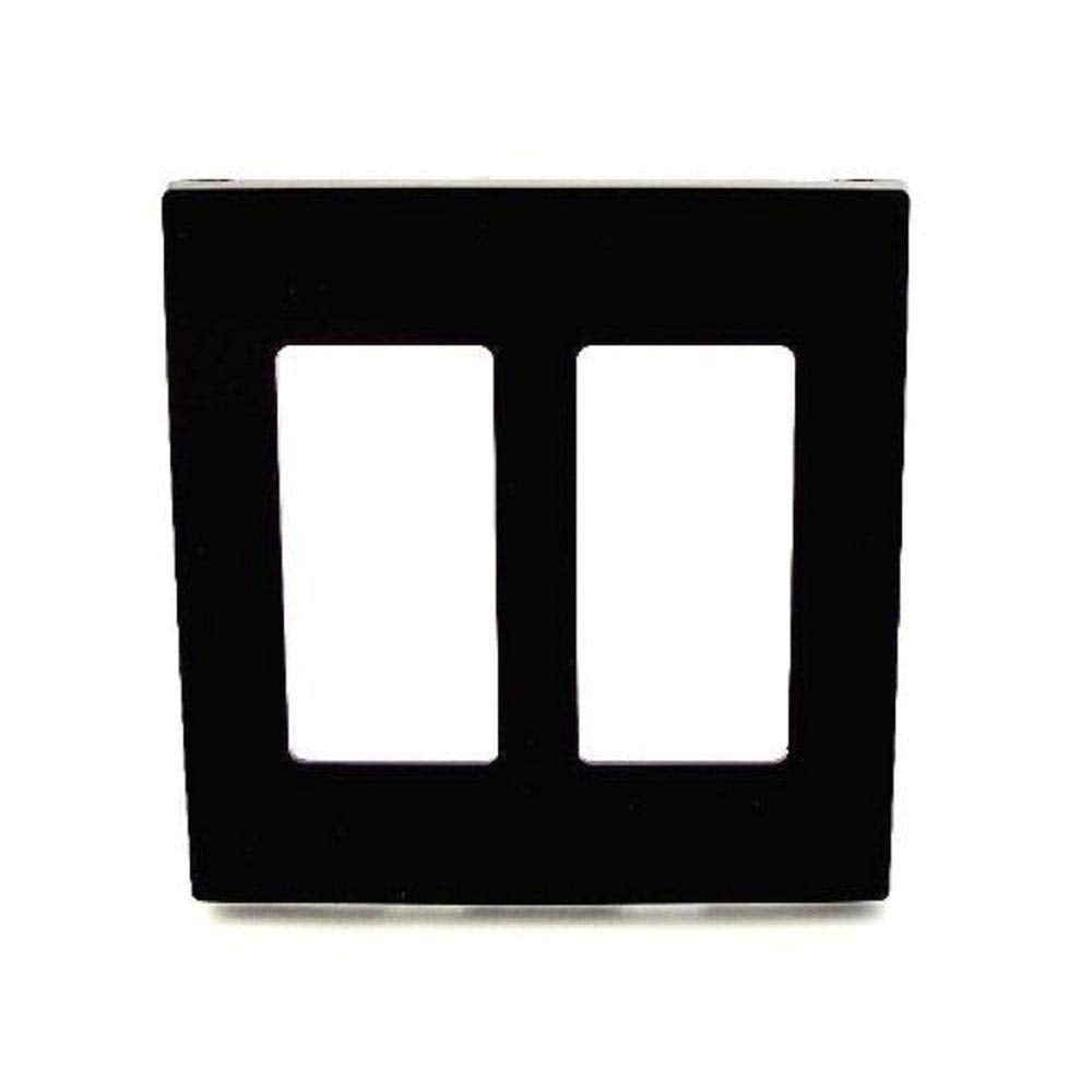 Leviton Decora 2-Gang Screwless Wallplate, 80309-SE, Black