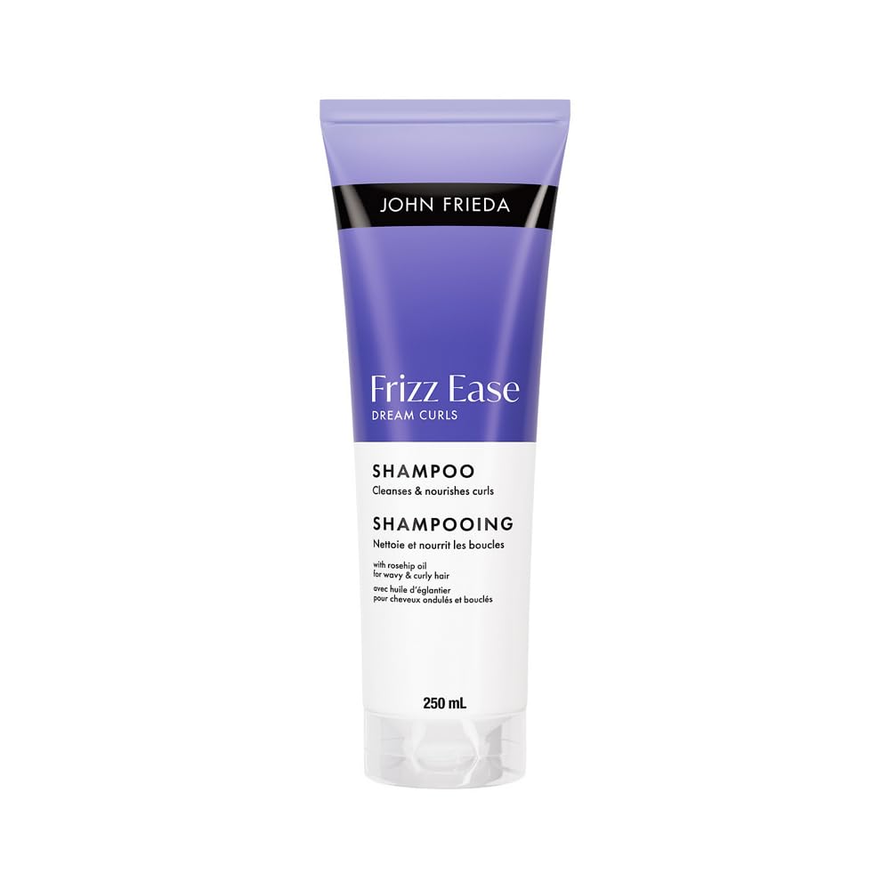 John Frieda Frizz Ease Dream Curls Sulfate Free Nourishing Shampoo for Defined Curly and Wavy Hair | Rosehip Oil and Curl Enhancing Technology | Detangling | Frizz Free Curls (250 mL) Packaging May Vary