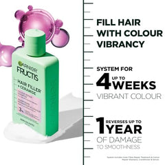 Garnier Fructis Hair Filler + Ceramide Color Repair Sulfate-Free Shampoo, for Colored, Bleached Hair, 9X Smoother & 4 Weeks Vibrant Color, 300ml