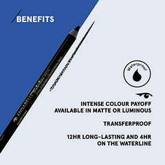 Annabelle Waterline Matte Kohl Eyeliner Pencil, Mint, Intense Colours, Matte Finish, Easy-To-Apply, Long-Lasting 10h, Waterproof, Transferproof, Cruelty-Free, 1.2 g