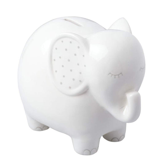 Pearhead Ceramic Piggy Bank, Makes a Perfect Unique Gift, White Elephant, 83071