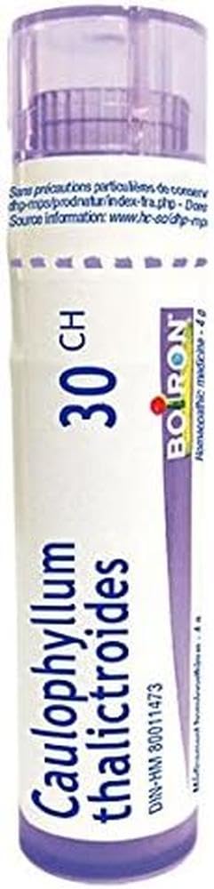 Boiron Caulophyllum thalictroides 30ch,Homeopathic medicine. Each tube contains 4 g (approximately 80 pellets)