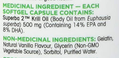 Organika Krill Oil- Sustainable Source from Antarctica, High Absorption of DHA and EPA Omega 3, Brain and Heart Support- 90sftgl