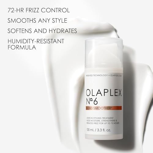 Olaplex No. 6 Bond Smoother, Leave-In Styling Hair Cream Treatment, Smooths, Conditions, & Strengthens, Frizz Control for Up to 72 Hours, For All Hair Types, 100ml