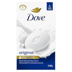 Dove Beauty Bar Gentle Skin Cleanser Moisturizing for Gentle Soft Skin Care Original Made With 1/4 Moisturizing Cream 106g (Pack of 6 bars)