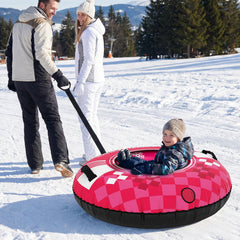 42 inches Heavy-duty Inflatable Snow Tube with Detachable Tow Strap-Pink
