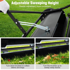 42 Inch Tow-Behind Lawn Sweeper with 26/27 Cu.FT Hopper Bag