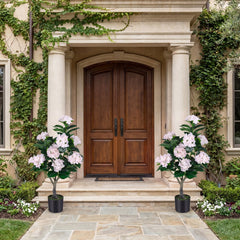 43.5 inches Artificial Hydrangea Tree 2 Pack-Pink