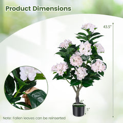 43.5 inches Artificial Hydrangea Tree 2 Pack-Pink