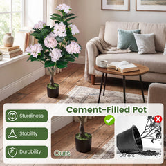 43.5 inches Artificial Hydrangea Tree 2 Pack-Pink