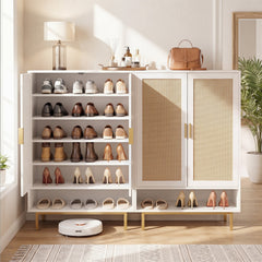 43 Inch 6-Tier Tall Shoe Cabinet with Double Doors-White