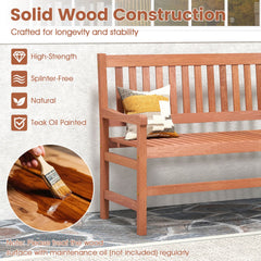 44 Inch 2-Seat Outdoor Loveseat Bench