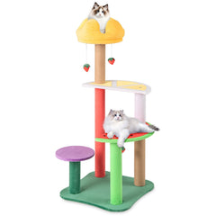 45 Inch Fruit Themed Cat Tree with Crown Top Perch, Watermelon Platform and Sisal Posts