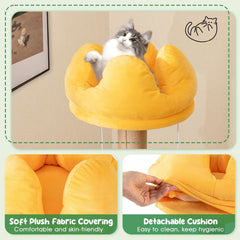 45 Inch Fruit Themed Cat Tree with Crown Top Perch, Watermelon Platform and Sisal Posts