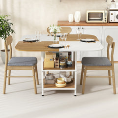 47.5 inch Modern Dining Table, Square Kitchen Table with Mix-colored Tabletop-Natural