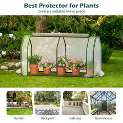 47.5 x 21.5 x 24 Inch Outdoor Mini Greenhouse with Roll-up Zipper Door