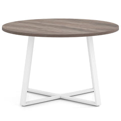 47 Inch Round Dining Table with Stable X-shaped Base and Round Thickened Tabletop-Natural
