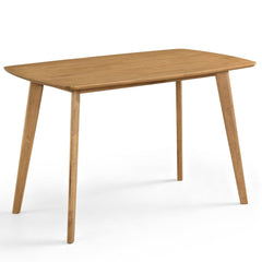 47 inches Solid Wood Dining Table for 4 People with Rounded Edges-Natural