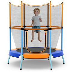 48 Inch Toddler Trampoline with Safety Enclosure Net-Orange