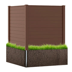 48 inches W x 48 inches H Outdoor Privacy Fence Screen Air Conditioner Fence with Galvanized Metal Ground Stakes-Brown
