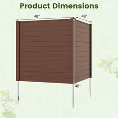 48 inches W x 48 inches H Outdoor Privacy Fence Screen Air Conditioner Fence with Galvanized Metal Ground Stakes-Brown