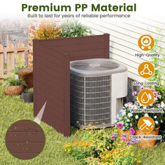48 inches W x 48 inches H Outdoor Privacy Fence Screen Air Conditioner Fence with Galvanized Metal Ground Stakes-Brown