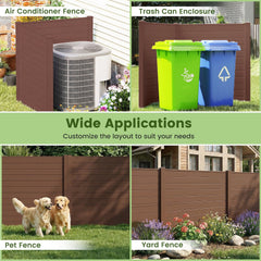 48 inches W x 48 inches H Outdoor Privacy Fence Screen Air Conditioner Fence with Galvanized Metal Ground Stakes-Brown