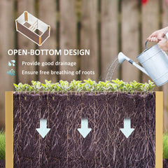 Set of 2 Galvanized Metal Planters for Outdoor Plants, 4' x 2' x 2' Raised Garden Bed, Dark Grey